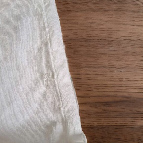 Frank & Eileen White Tee Shirt Raw Hem & Sleeve Size L NEW with Flaw Coastal - Picture 3 of 8